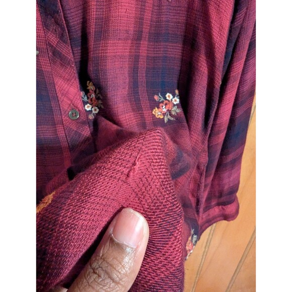 Democracy Womens Pink Shirt Plaid Long Sleeve Button Down Long Sleeve Size M - Picture 8 of 13